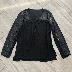 BCBG Black Sequin Top